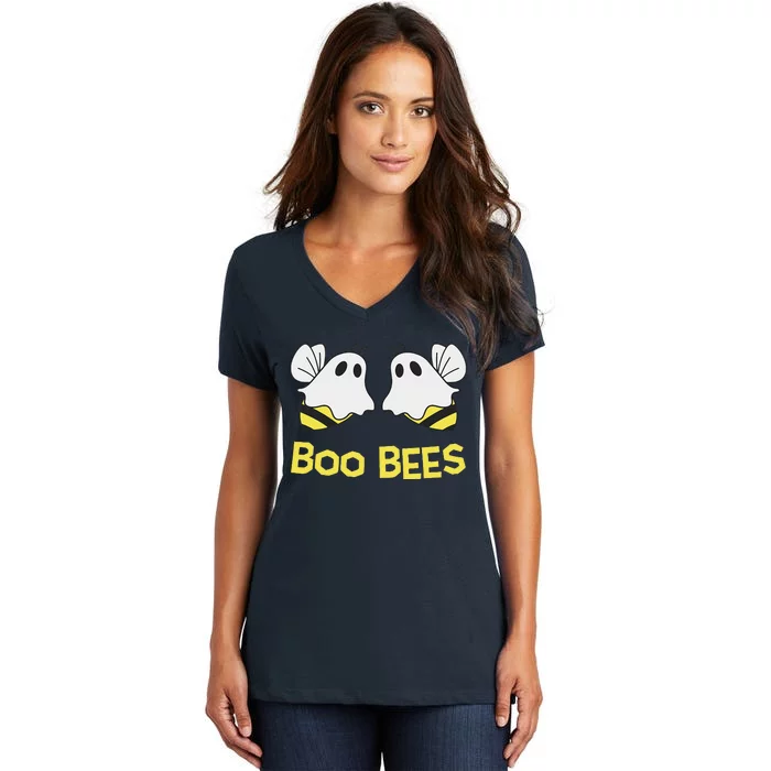 Funny Boo Bees Couples Halloween Cool Women's V-Neck T-Shirt