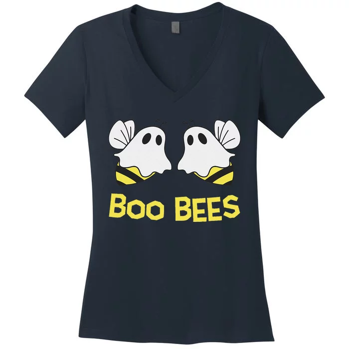 Funny Boo Bees Couples Halloween Cool Women's V-Neck T-Shirt