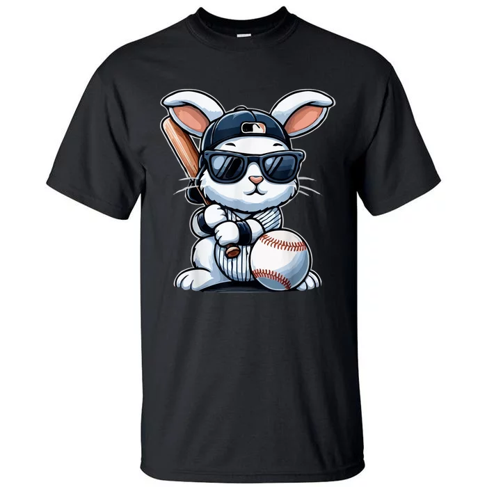 Funny Baseball Bunny Easter Tall T-Shirt