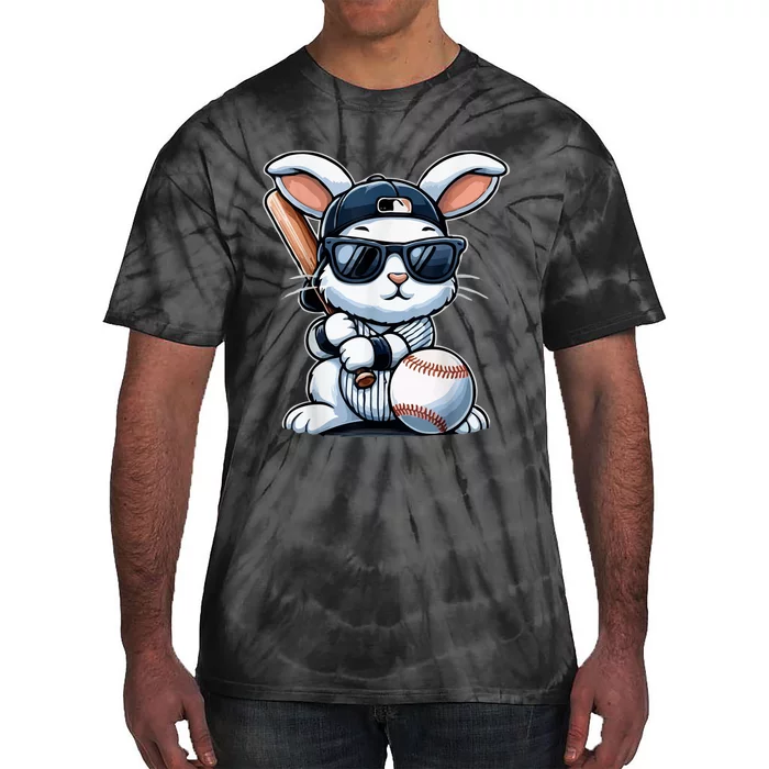 Funny Baseball Bunny Easter Tie-Dye T-Shirt