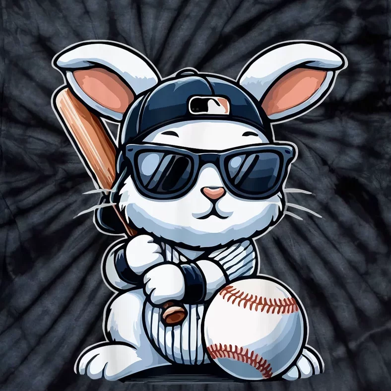 Funny Baseball Bunny Easter Tie-Dye T-Shirt