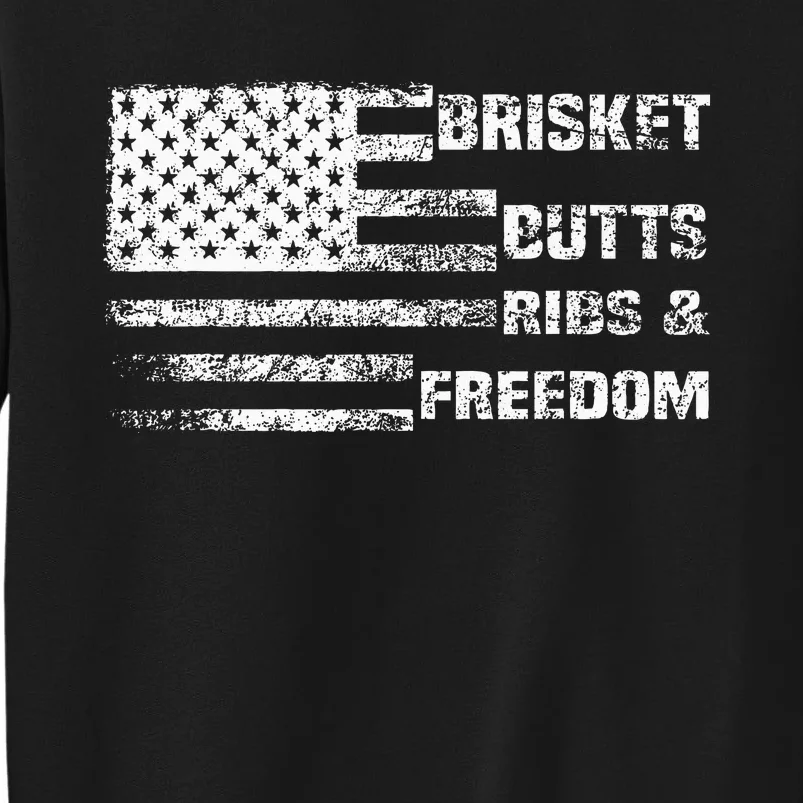 Funny Bbq Brisket Butts Ribs And Freedom Funny Grilling Sweatshirt