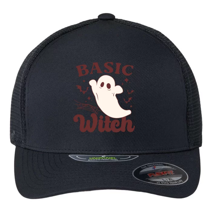 Funny Boo Basic Witch Halloween Spooky Gift Flexfit Unipanel Trucker Cap