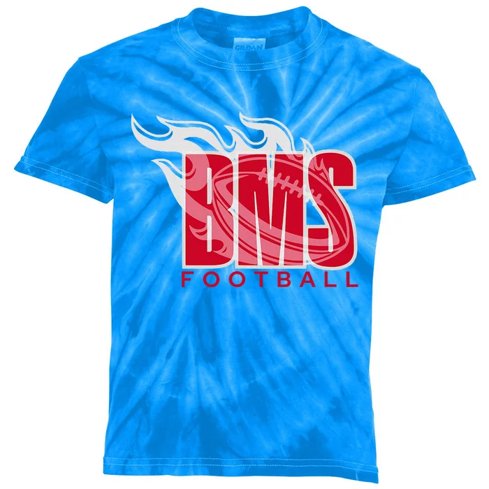 Football Blake Bass Middle Football Is Fire Kids Tie-Dye T-Shirt