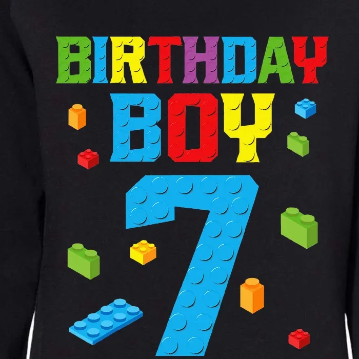 funny Building Bricks 7th Birthday Party Womens California Wash Sweatshirt