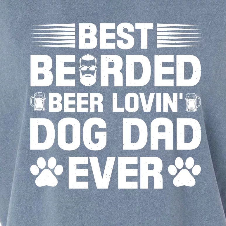 Funny Best Bearded Beer Lovin Dog Dad Slogan Garment-Dyed Women's Muscle Tee