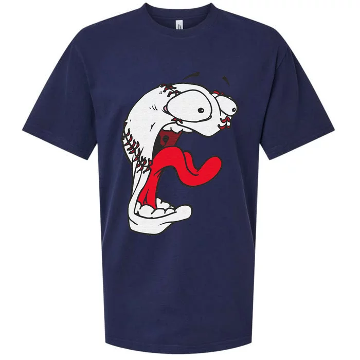 Funny Baseball Ball Cartoon Sport Lover Gift Unisex Sueded Cloud Jersey T-Shirt