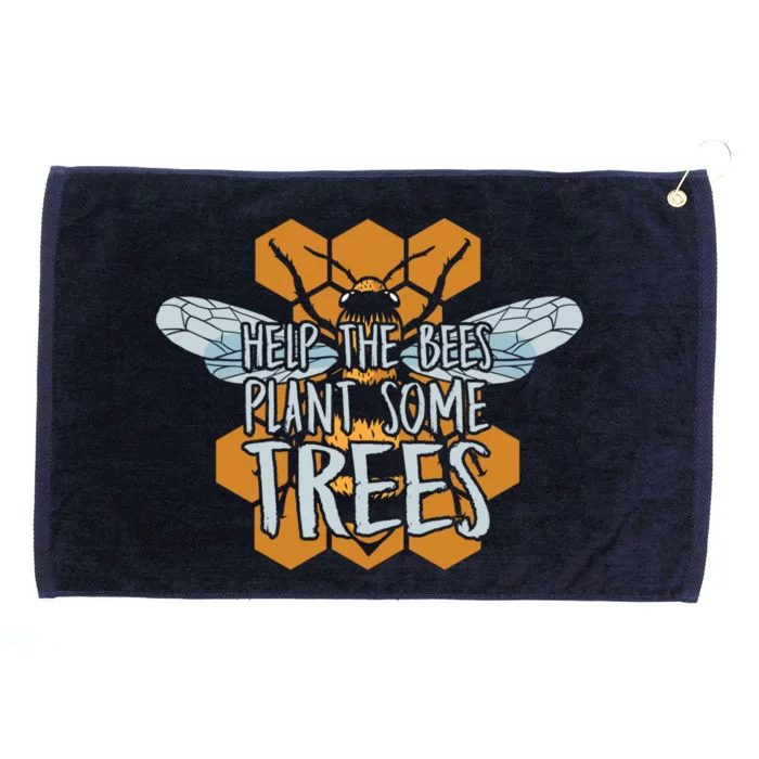 Funny Beekeeper Bee Gift Help The Bees Plant Some Trees Great Gift Grommeted Golf Towel