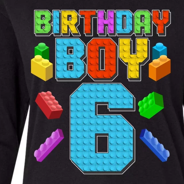 Funny Birthday Boy 6th Birthday Lego Master Builder Womens Cotton Relaxed Long Sleeve T-Shirt