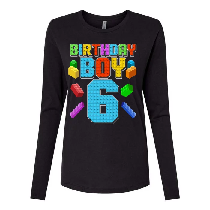 Funny Birthday Boy 6th Birthday Lego Master Builder Womens Cotton Relaxed Long Sleeve T-Shirt