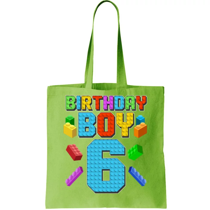 Funny Birthday Boy 6th Birthday Lego Master Builder Tote Bag