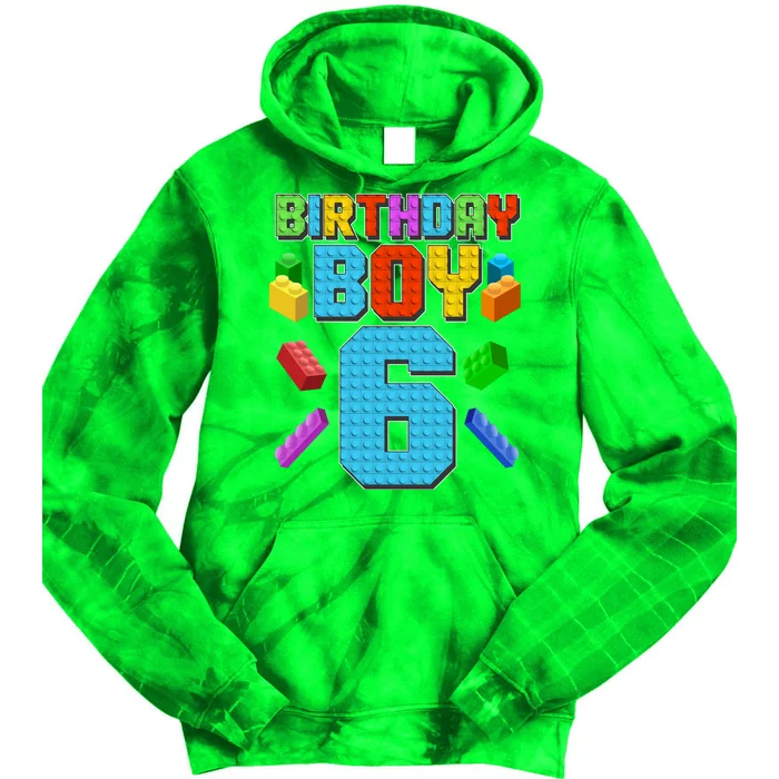 Funny Birthday Boy 6th Birthday Lego Master Builder Tie Dye Hoodie