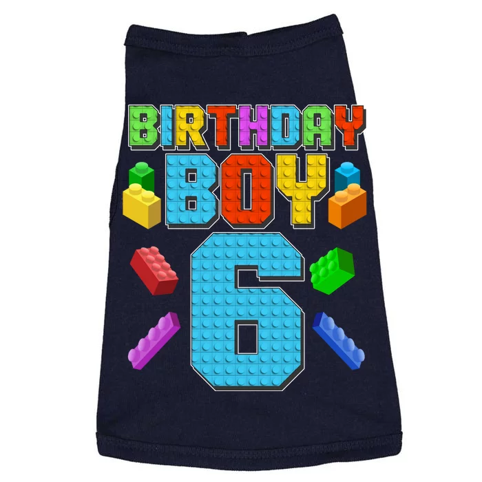 Funny Birthday Boy 6th Birthday Lego Master Builder Doggie Tank