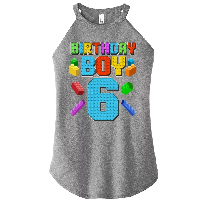 Funny Birthday Boy 6th Birthday Lego Master Builder Women’s Perfect Tri Rocker Tank