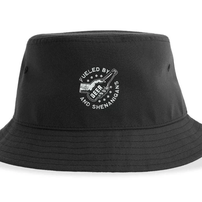 Fueled By Beer And Shenanigans St Patricks Sustainable Bucket Hat