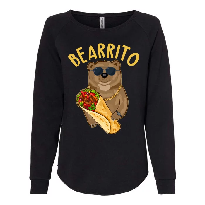 Funny Bearrito Bear Womens California Wash Sweatshirt