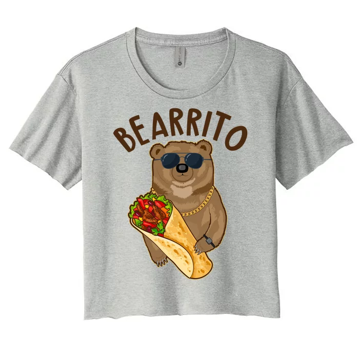 Funny Bearrito Bear Women's Crop Top Tee