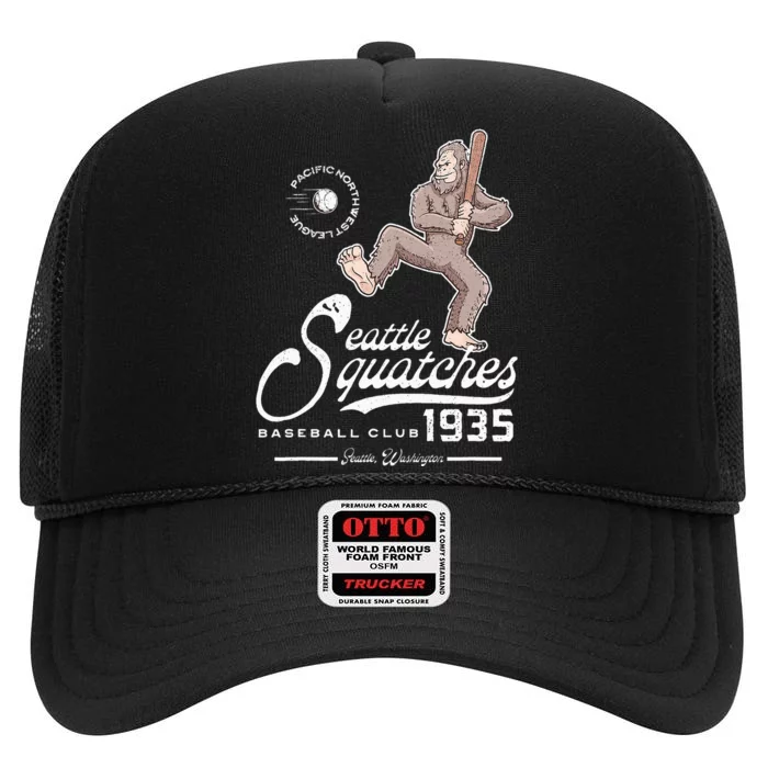 Funny Bigfoot Baseball Seatlle Squatches For Baseball Fan High Crown Mesh Trucker Hat