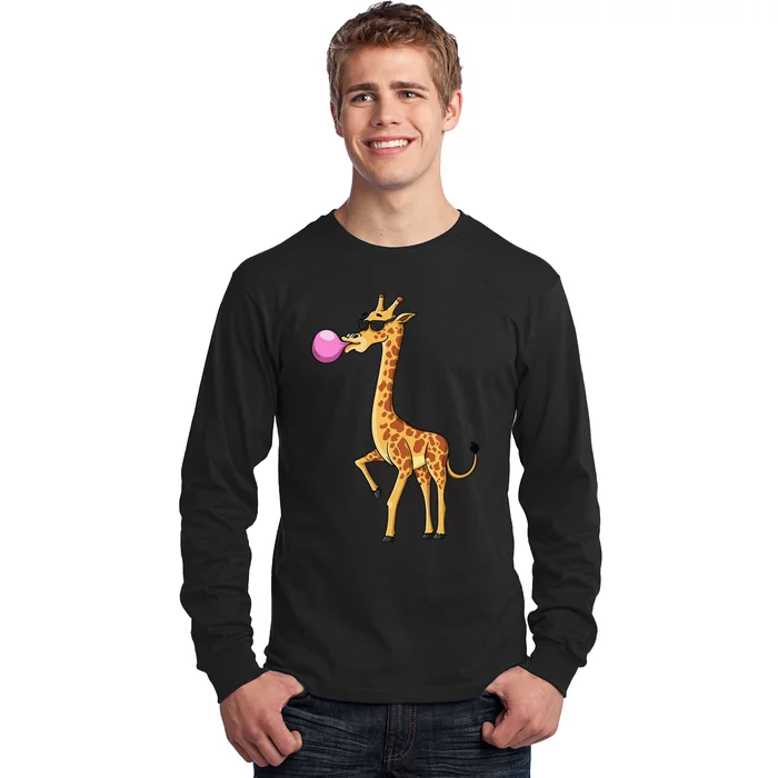 Funny Blowing Bubble Gum Giraffe Animal Lover Chewing Candy Shirt