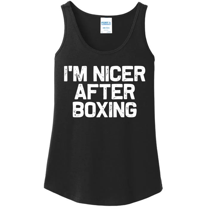 Funny Boxer Boxing Coach IM Nicer After Boxing Cool Gift Ladies Essential Tank