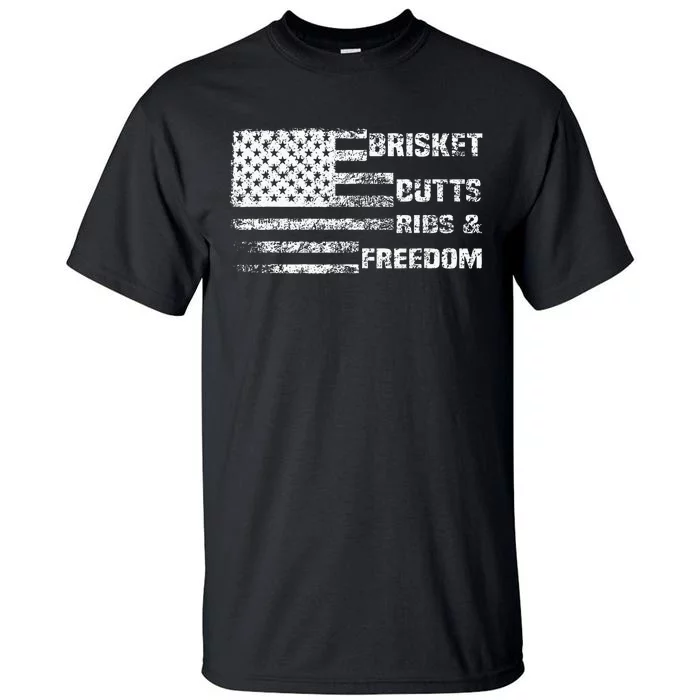 Funny Bbq Brisket Butts Ribs And Freedom Tall T-Shirt