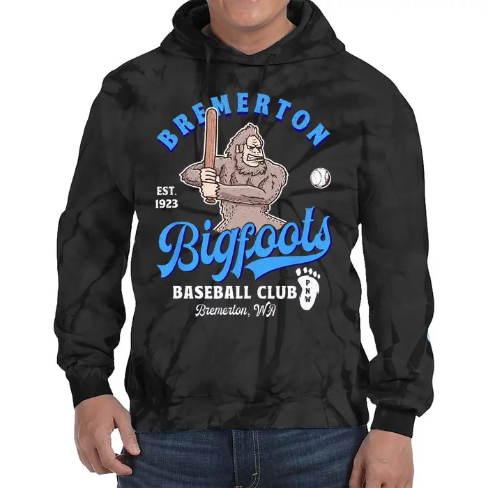 Funny Bigfoot Baseball Retro Minor League Baseball Team Tie Dye Hoodie