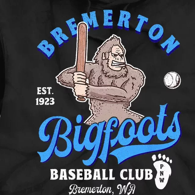 Funny Bigfoot Baseball Retro Minor League Baseball Team Tie Dye Hoodie