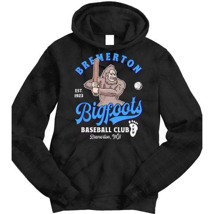 Funny Bigfoot Baseball Retro Minor League Baseball Team Tie Dye Hoodie