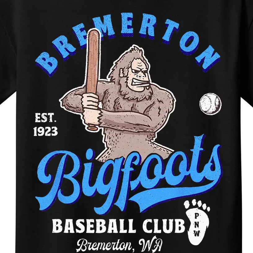 Funny Bigfoot Baseball Retro Minor League Baseball Team Kids T-Shirt