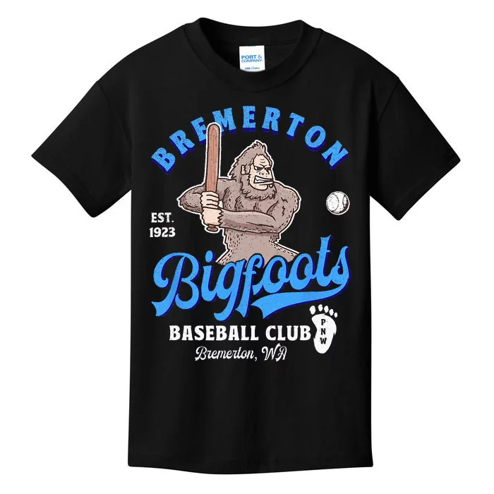 Funny Bigfoot Baseball Retro Minor League Baseball Team Kids T-Shirt