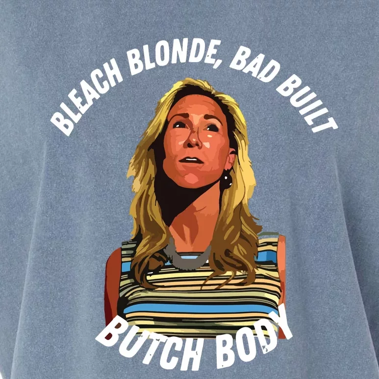 Funny Bleach Blonde Bad Built Butch Body Garment-Dyed Women's Muscle Tee