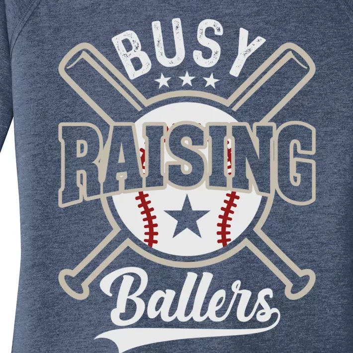 Funny Baseball - Busy Raising Ballers Women's Perfect Tri Tunic Long Sleeve Shirt