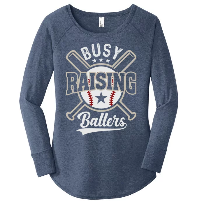 Funny Baseball - Busy Raising Ballers Women's Perfect Tri Tunic Long Sleeve Shirt