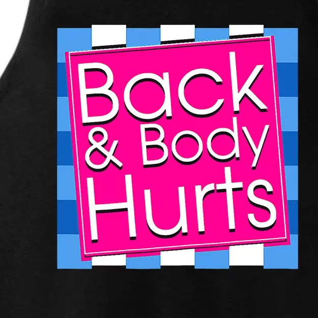 Funny Back Body Hurts Tee Quote Exercise Workout Gym Top Ladies Tri-Blend Wicking Tank