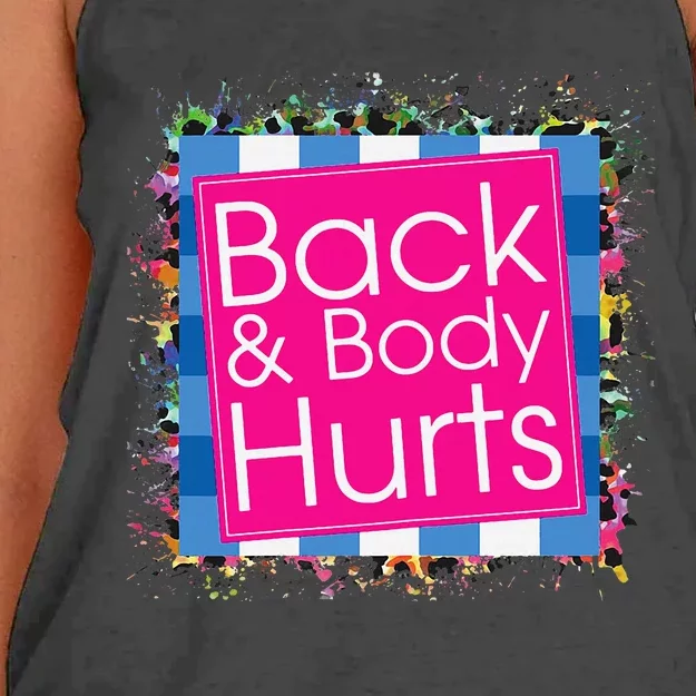 Funny Back Body Hurts Women's Knotted Racerback Tank