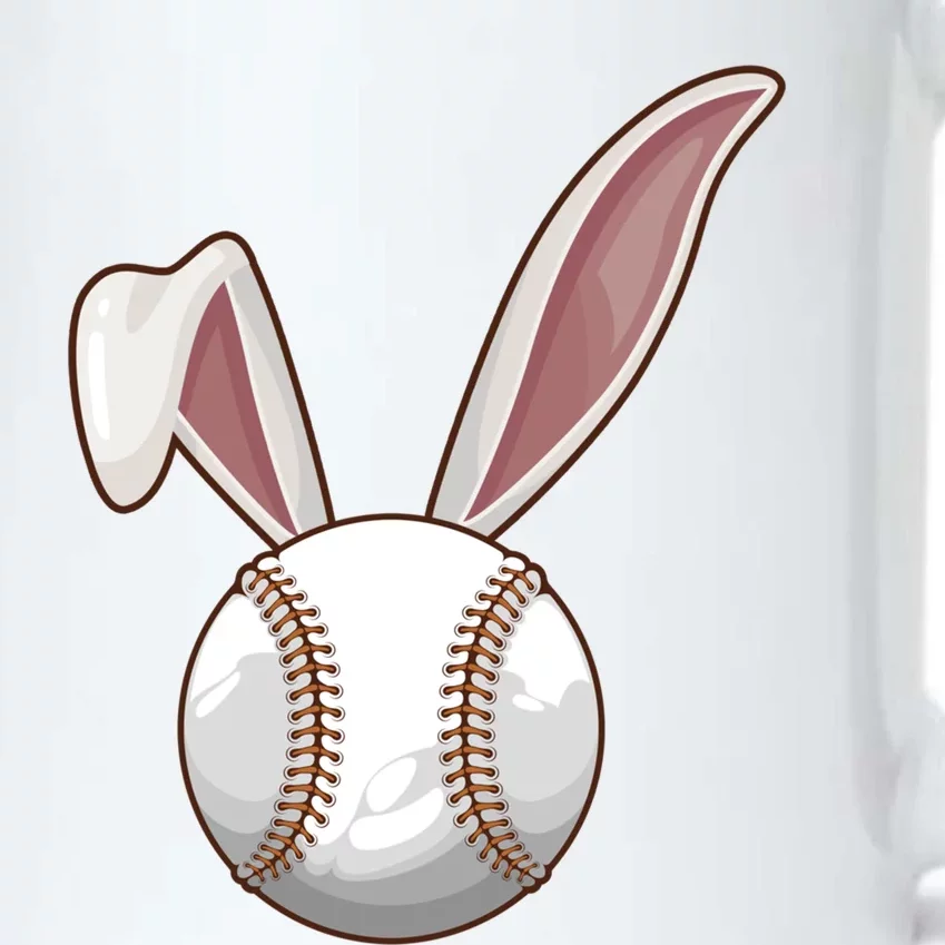 Funny Baseball Ball Catcher Happy Easter Day Bunny Gift Black Color Changing Mug