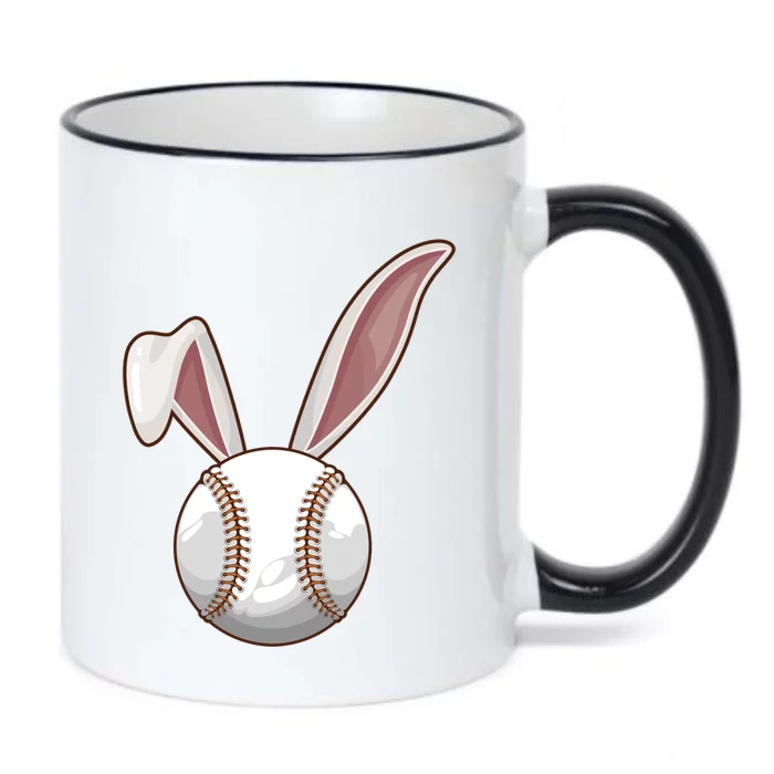 Funny Baseball Ball Catcher Happy Easter Day Bunny Gift Black Color Changing Mug