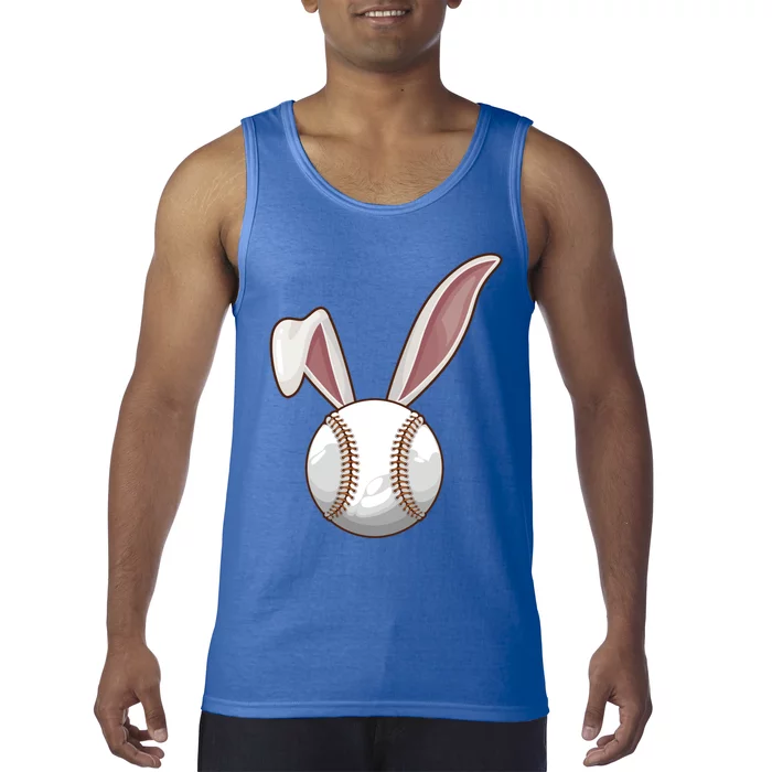 Funny Baseball Ball Catcher Happy Easter Day Bunny Gift Tank Top