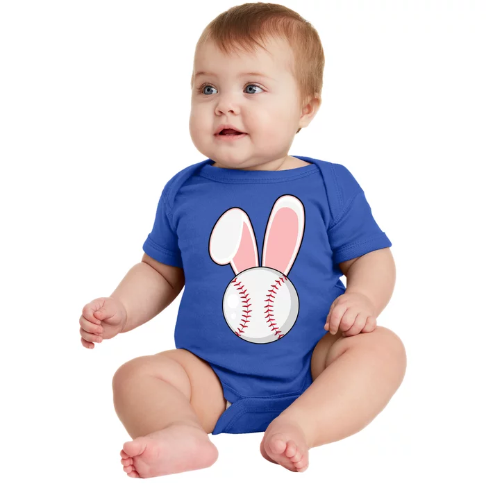 Funny Baseball Bunny Easter Gift Gift Baby Bodysuit