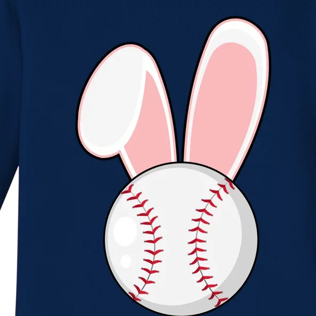 Funny Baseball Bunny Easter Gift Gift Baby Long Sleeve Bodysuit