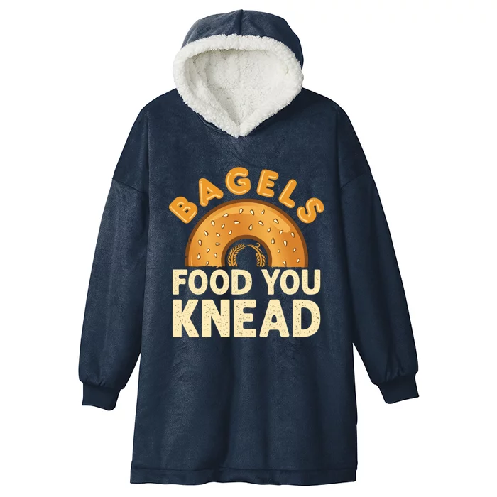 Funny Bagel Bagels Lover Cute Breakfast Food Foodie Gift Hooded Wearable Blanket