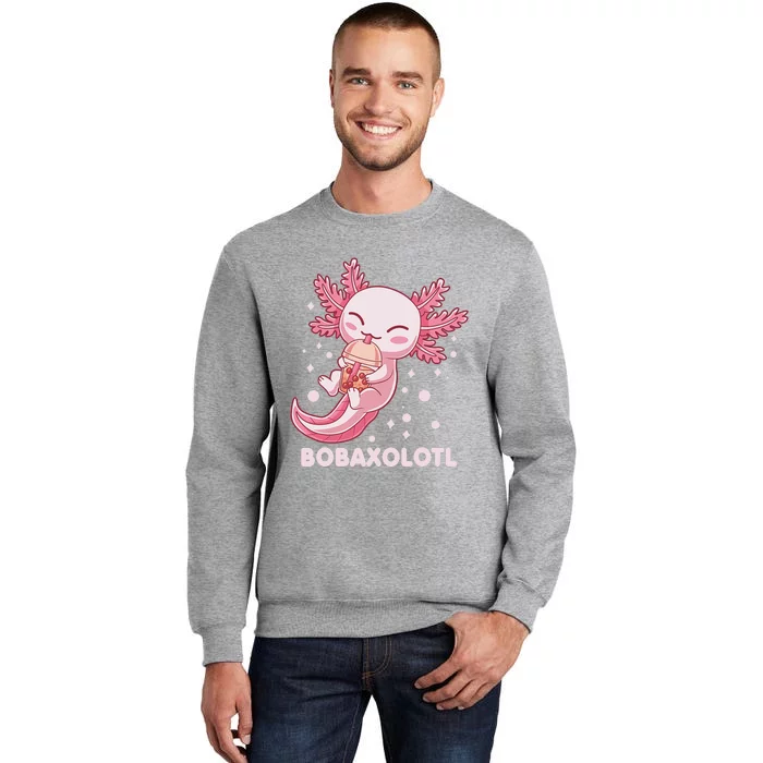 Funny Bobaxolotl Boba Tea Bubble Milk Kawaii Axolotl Anime Tall Sweatshirt