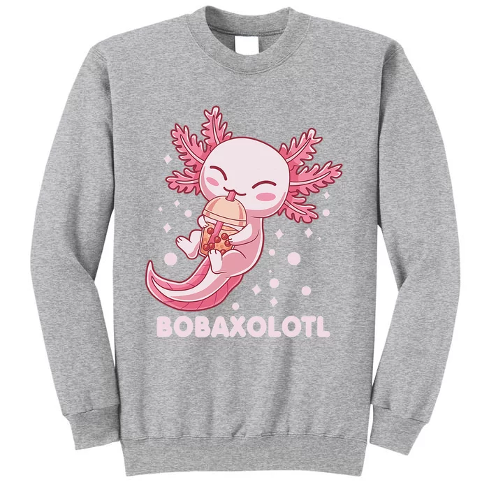 Funny Bobaxolotl Boba Tea Bubble Milk Kawaii Axolotl Anime Tall Sweatshirt