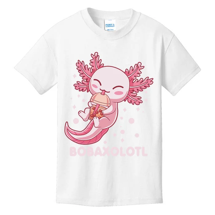 Funny Bobaxolotl Boba Tea Bubble Milk Kawaii Axolotl Anime Kids T-Shirt