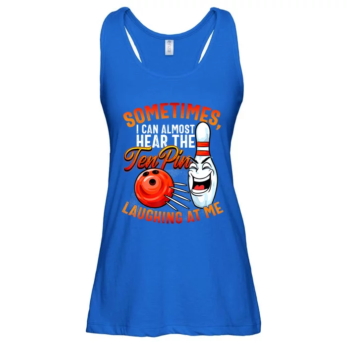 Funny Bowling , Bowler Tee, Tenpin Bowling, Ten Pin Ladies Essential Flowy Tank