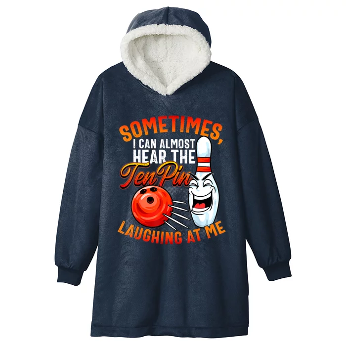 Funny Bowling , Bowler Tee, Tenpin Bowling, Ten Pin Hooded Wearable Blanket