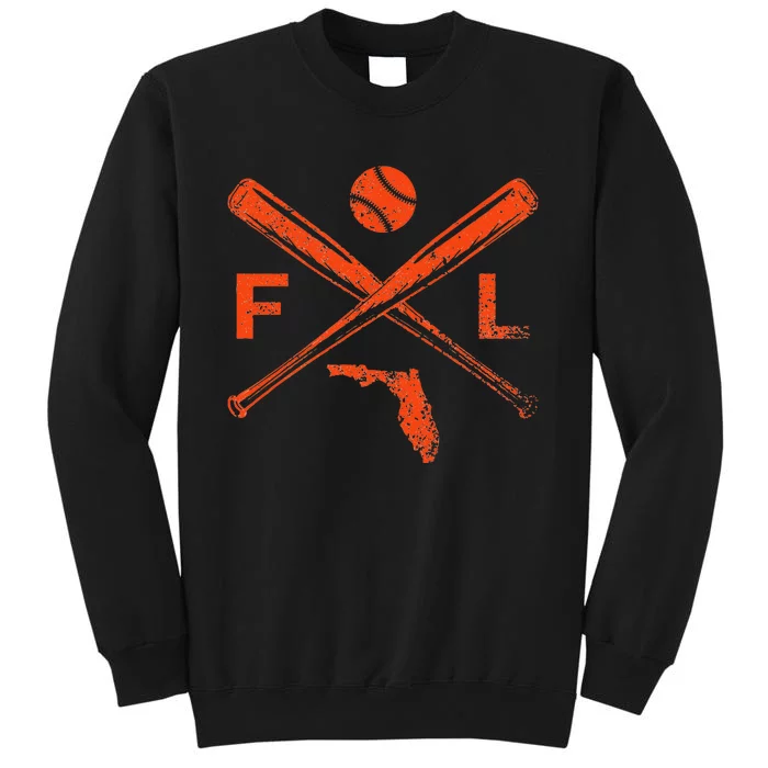 Florida Baseball Bats & Ball Classic Baseball Player Vintage Tall Sweatshirt