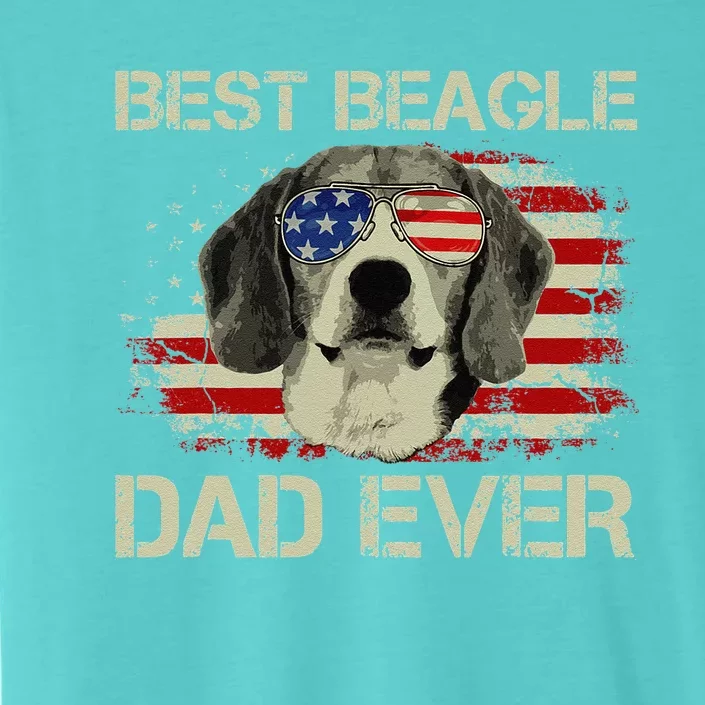 Funny Best Beagle Dad Ever Dog Lover American Flag Gift ChromaSoft Performance T-Shirt