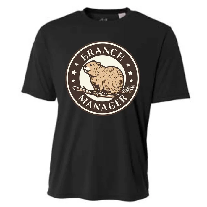 Funny Beaver Branch Manager Pun Cooling Performance Crew T-Shirt