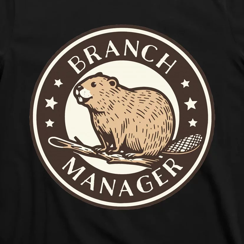 Funny Beaver Branch Manager Pun T-Shirt